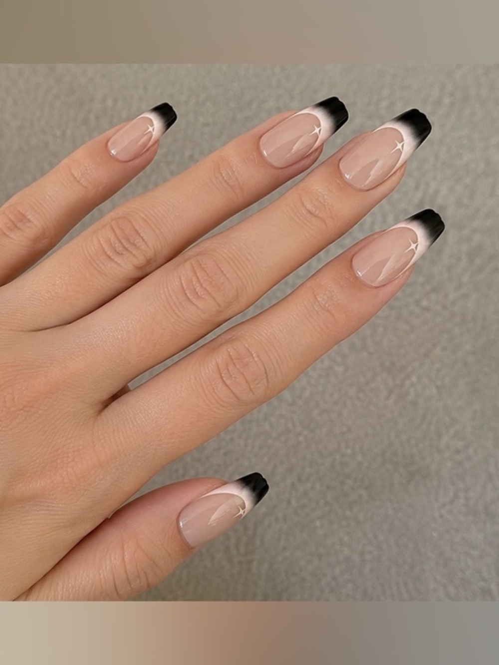 Black Ombre French Tip Nail Wraps - Professional Nail Art
